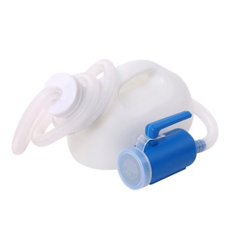 Jarra reutilizable para orina para hombre, tubo de botella de orina masculino con tapa, orinal port&aacute;til grueso de 2000m l para Hospital, Camping, Coche-5