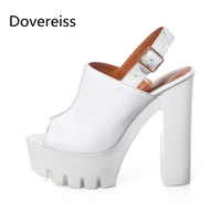 dovereiss fashion womens shoes summer new pure color sexy consice chunky heels waterproof party shoes sandales