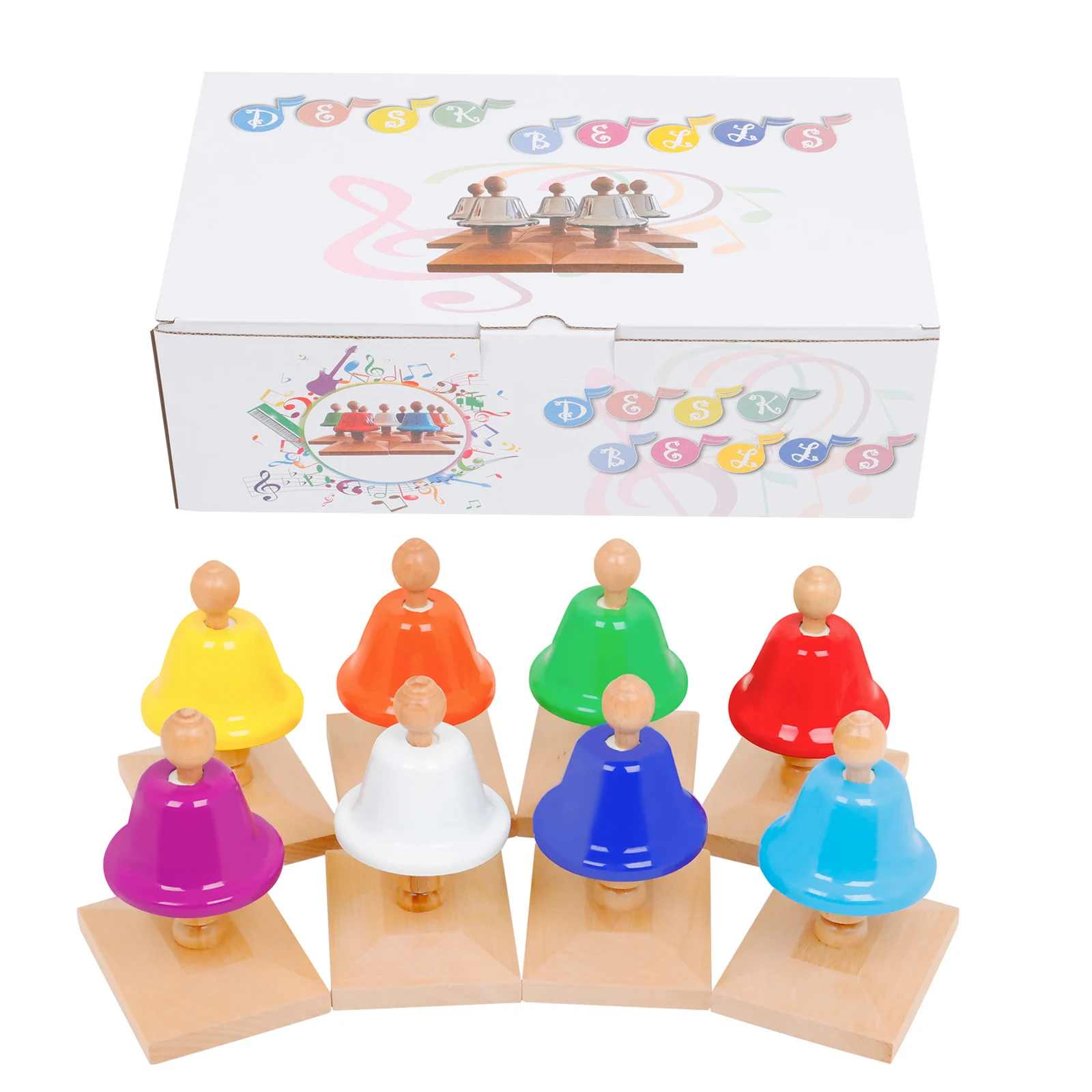 Conjunto de Sino de Mão Note para Crianças Conjunto de Sinos Presente de Música para Bebês Mbat Musicais Duas Brocas Educação Precoce Instrumento Orff m 8
