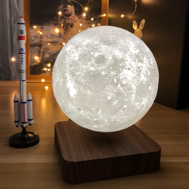 구매 새로운 디자인 크리에이티브 3D 자기 부상 달 램프 야간 조명 회전 Led 달 플로팅 램프, 홈 인테리어 휴일
