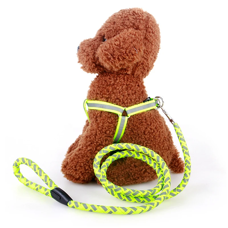 Светоотражающий нейлоновый поводок для собак шлейка и прогулок маленький