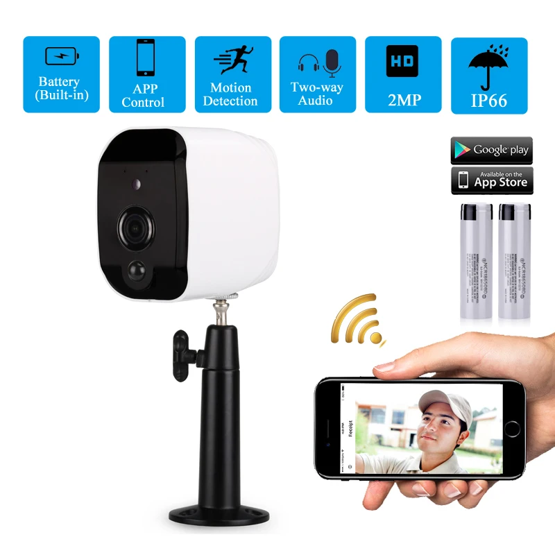 DAYTECH Батарея питание 1080 P Беспроводной IP Камера Wi-Fi 2MP HD Камеры видеонаблюдения Водонепроницаемый видеонаблюдения в помещении на открытом воздухе ИК запись аудио