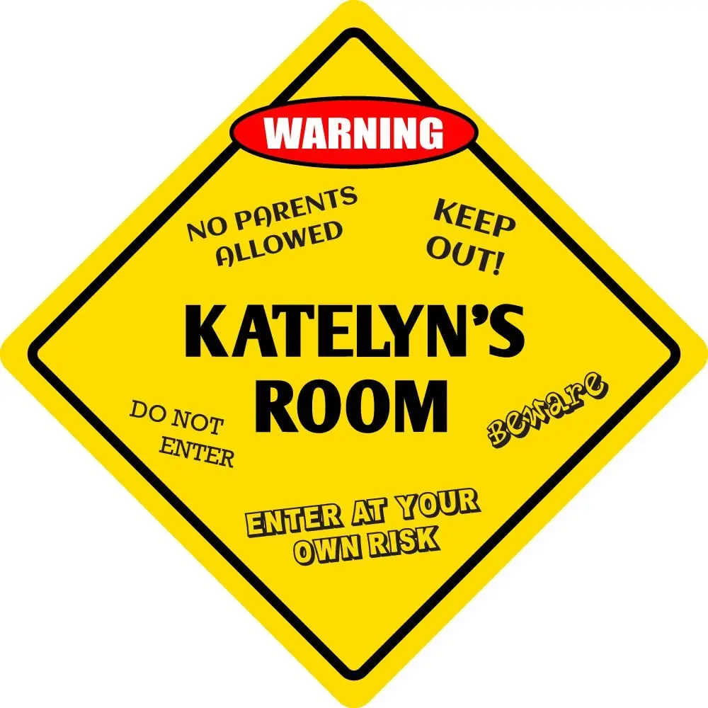 

StickerPirate Katelyn комнаты забавные дверь детской комнаты Предупреждение опасности металл Новинка знак Алюминий