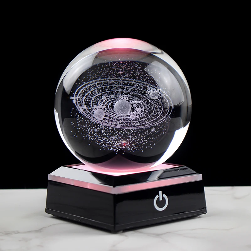 

Newfashioned 3D Crystsal Solar System Ball Laser Engraved Planets Glass Sphere Cosmic Model Globe Home Decoration Astronomy Gift