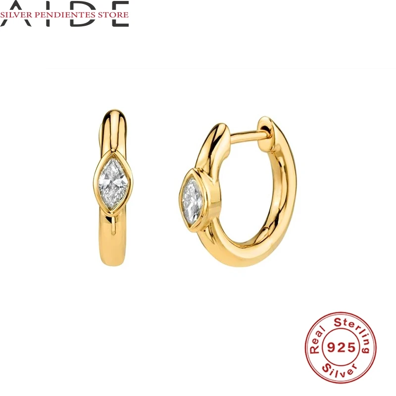 

AIDE 1pair 925 Sterling Silver Hoop Earrings For Women CZ Zircon Earrings Hoops Set Girls Party Gifts Jewelry Wholesale
