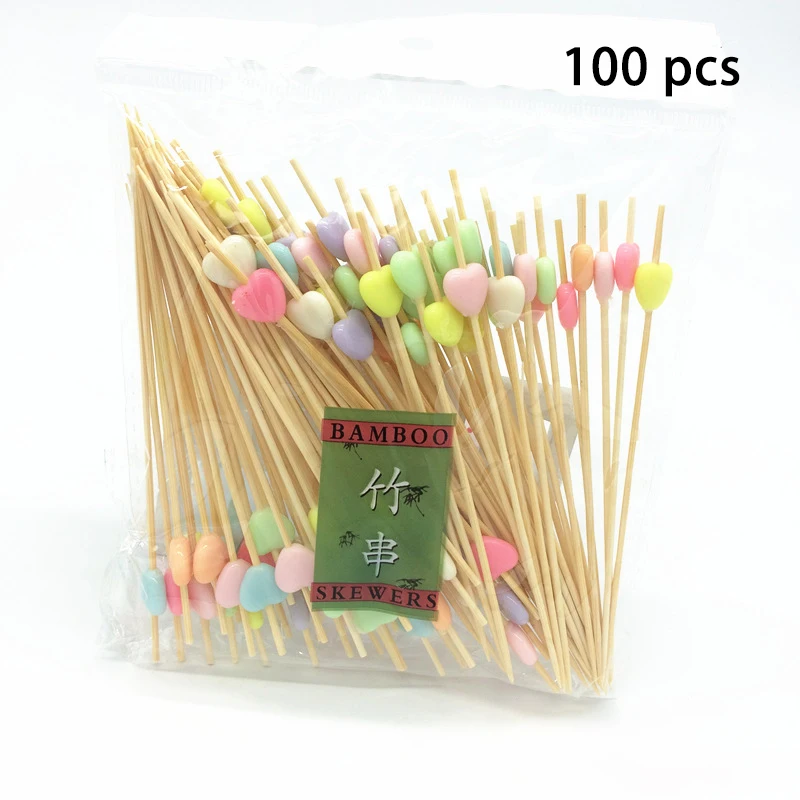 

100Pcs/Pack Disposable Portable Travel Accessories Party Dessert Stick Cupcake Fruit Fork Bamboo Teeth Cleaning Tools
