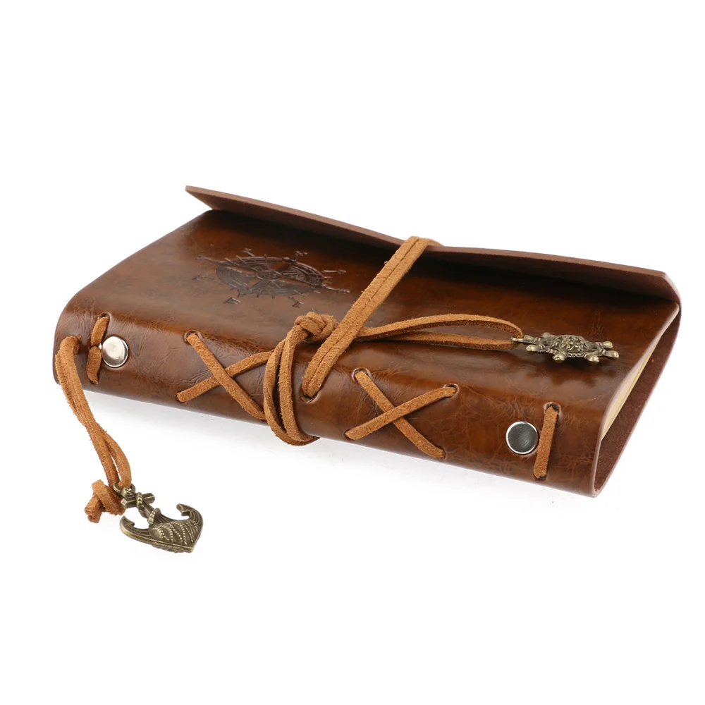 

LEORX Vintage PU Cover Loose-leaf String Notebook Notepad Travel Journal Diary Jotter (Brown)