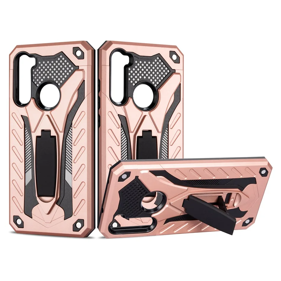 For Redmi Note 8 Pro 7 5 6 4 4X Hard PC+TPU Hybrid Shockproof Armor Case Xiaomi Mi CC9 CC9E/A3 Foldable Stand Holder Cover |