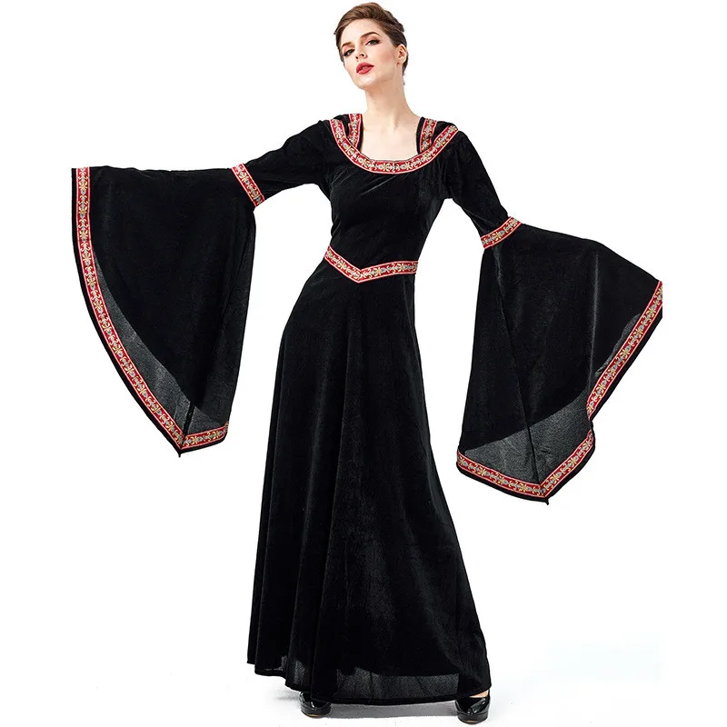Одежда для Хэллоуина женщин платье эльфа ведьмы средневековый дворец