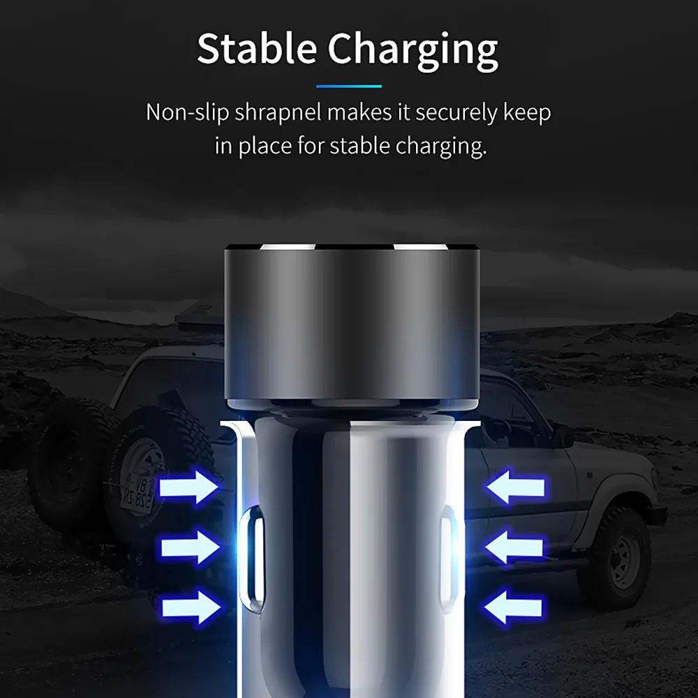 

Car Chargers 2 Ports Fast Charging For Samsung Huawei iphone 11 8 Plus Universal Aluminum Dual USB Car-charger Adapter