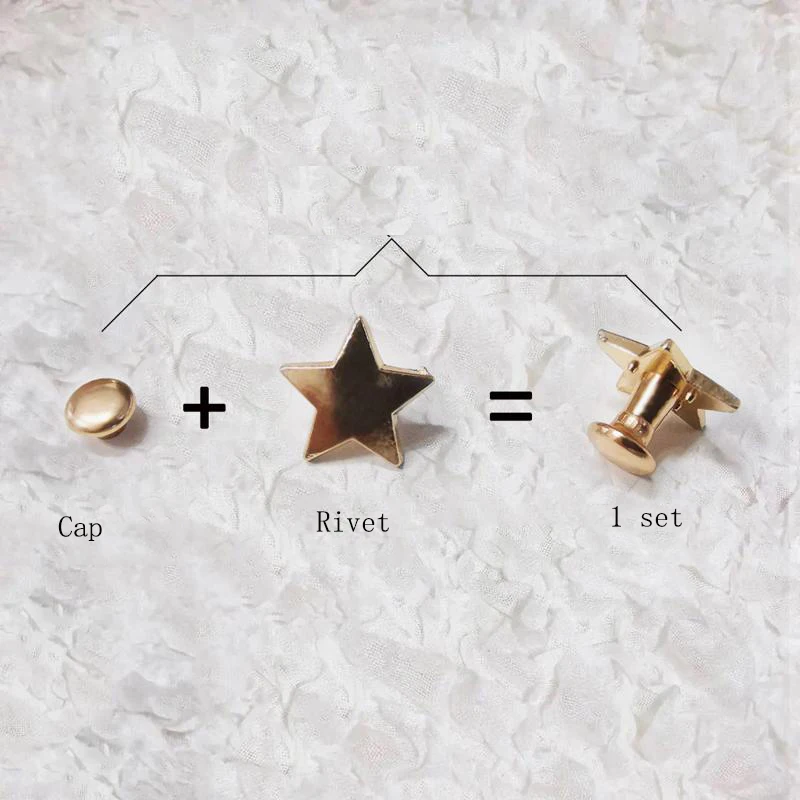 

10pcs /Lot 12mm Alloy DIY Flat Five Pointed Star Rivet Cap Gun Black Leather Craft Apparel Shoes Bags And Decorative Accessories