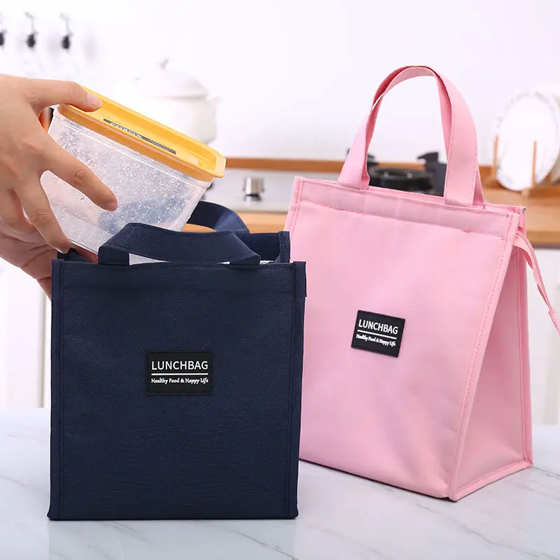 

Thickened Lunch Box Bag Aluminum Foil Insulation Bag Canvas Lunch Bag with Meals To Keep Warm and Refrigerate To Work Tote Bag