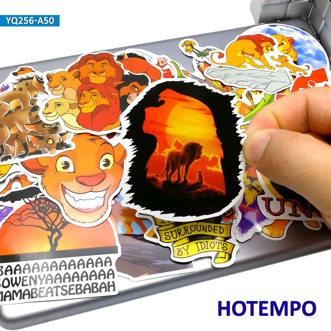 50 шт лев Король мультфильм наклейки для ребенка подарок меховой брелок для телефона ноутбук чемодан для скейтборда водонепроницаемые наклейки