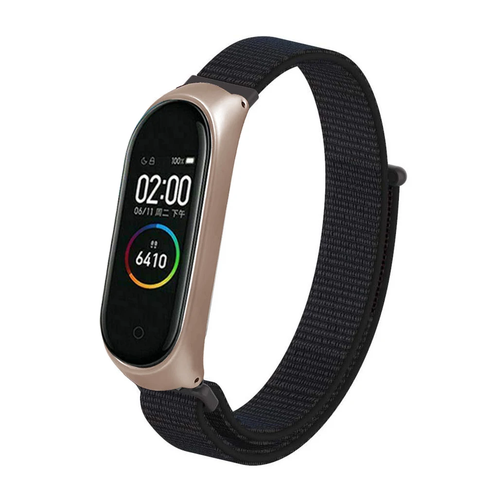 Смарт-браслет на запястье, ремешок для часов Xiaomi mi 3 4 mi Band 4 3, нейлоновый браслет, ремешок из нержавеющей стали