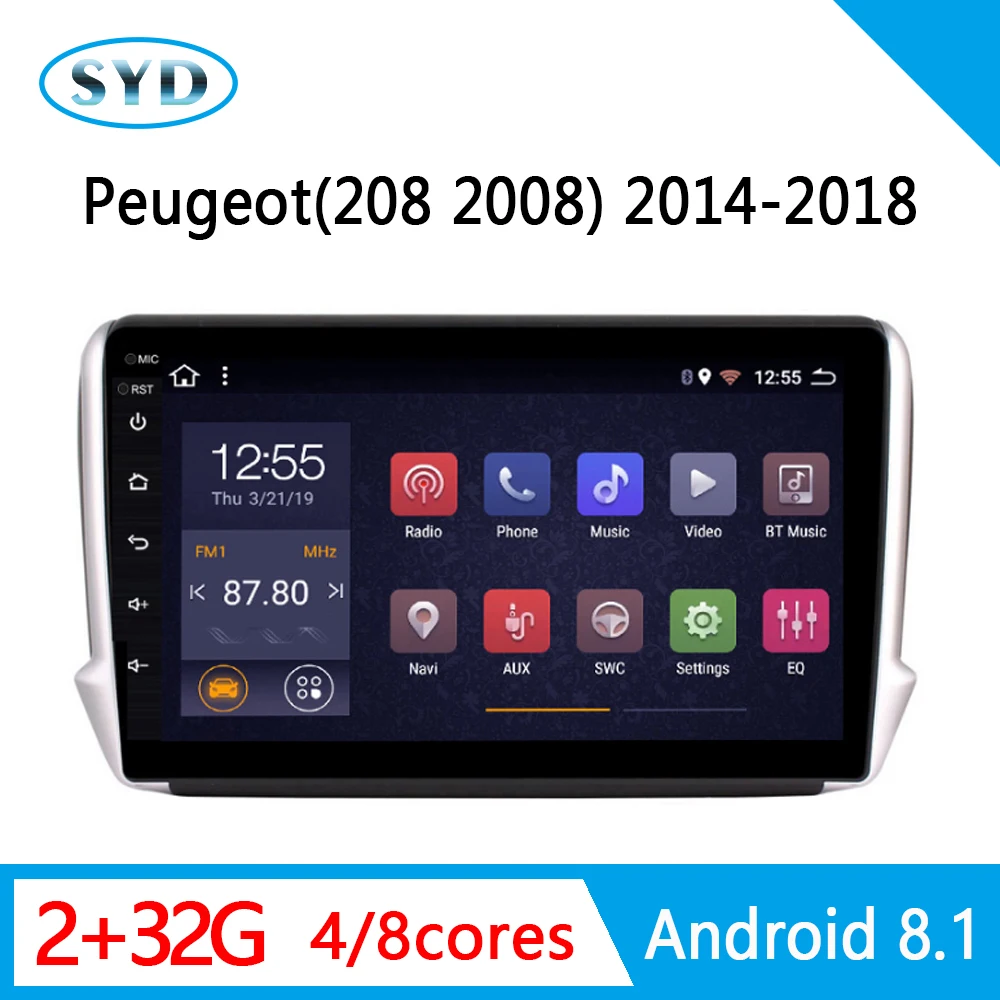 Автомагнитола для Peugeot 2008 8 ядер 2014 2015 2018 мультимедиа DVD GPS 2.5D поддержка аудио WIF