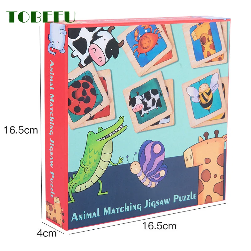Новый деревянный 3D-пазл пазлы с животными подходящие к коже найдите игру Тень