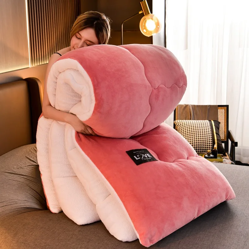 Однотонное двухстороннее молочно-бархатное фланелевое одеяло шелковый теплый