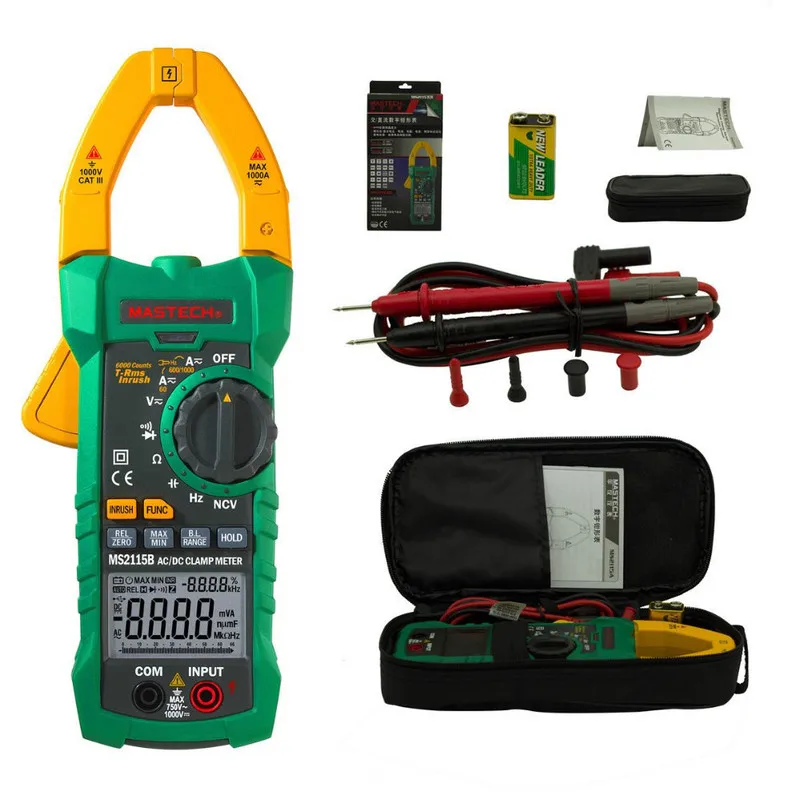 Цифровой мультиметр зажим MASTECH MS2115B тестер с USB для измерения частоты напряжения