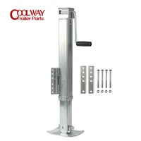 heavy duty side wind square trailer jack with footplate zinc plated bolt on utility boat drop leg stands corner steady parts