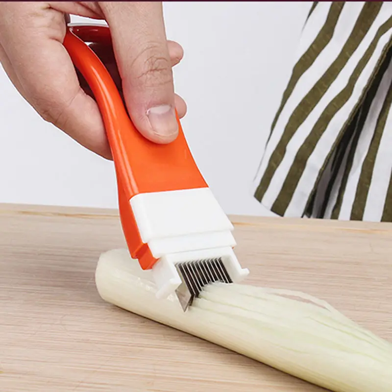 Нержавеющая сталь слайсер для зеленого лука Пластик ручка Шредер Cutter овощной