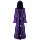 Женское длинное платье с капюшоном, винтажное платье в стиле средневековой эпохи Возрождения, с длинным рукавом и шнуровкой ведьмы на Хэллоуин, для косплея и вечеринок