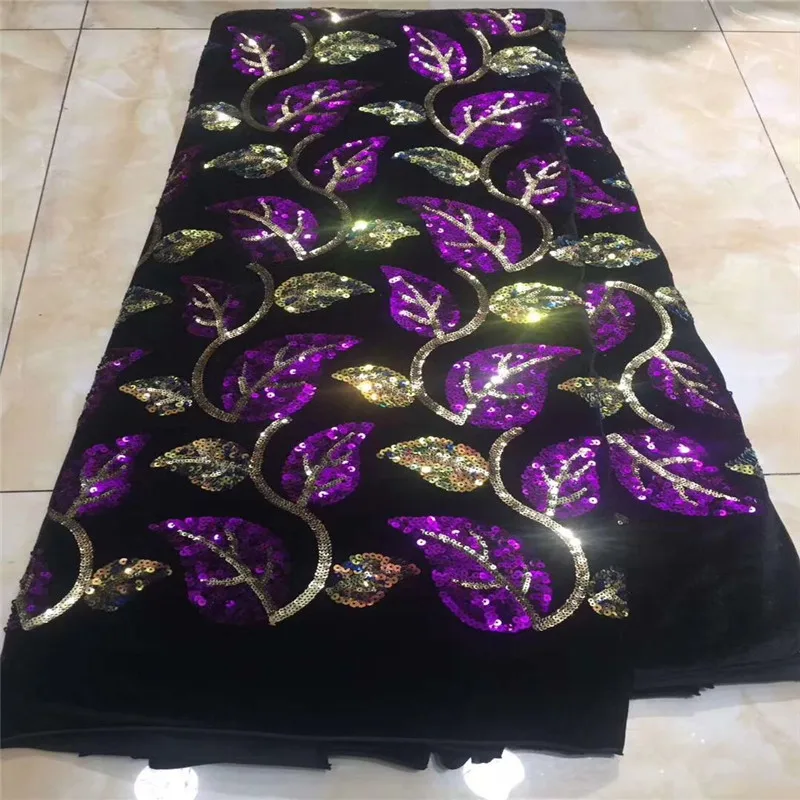 Многоцветная новейшая бархатная кружевная ткань золотые африканские кружевные