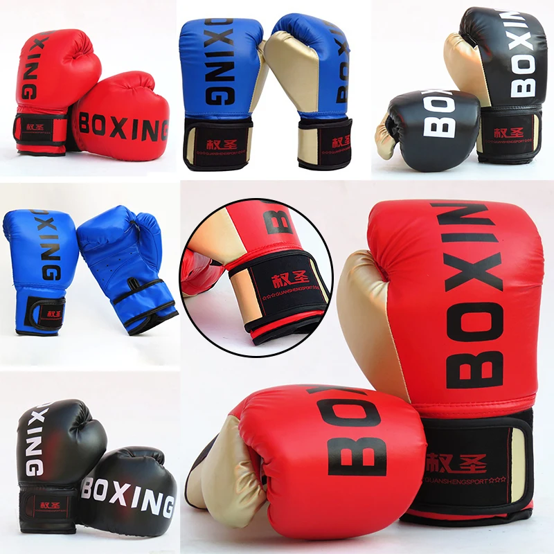 

Adult Children PU Karate Hand Sanda Taekwondo Boxing Fighting Kickboxing Gloves Free Fight Training Adults Kids Equipment