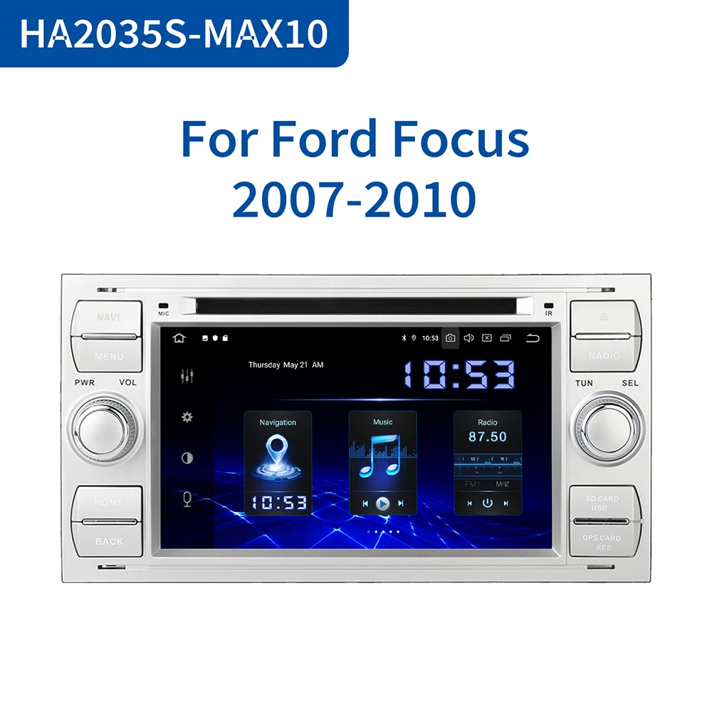 Автомобильный радиоплеер Dasaita 7 дюймов 2 din Android 10 0 для Ford Galaxy S-Max Fusion Fiesta Kuga old Mondeo