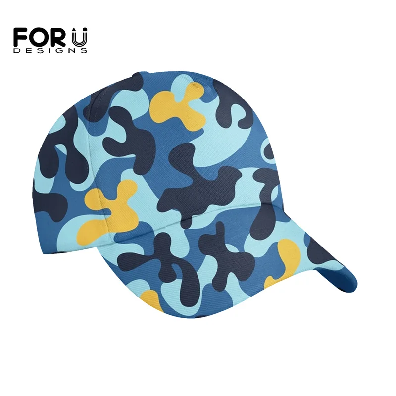 

FORUDESIGNS/бейсбольная кепка для мужчин с камуфляжным принтом, Регулируемые головные уборы, четыре сезона, дышащая Кепка в стиле хип-хоп, эласти...