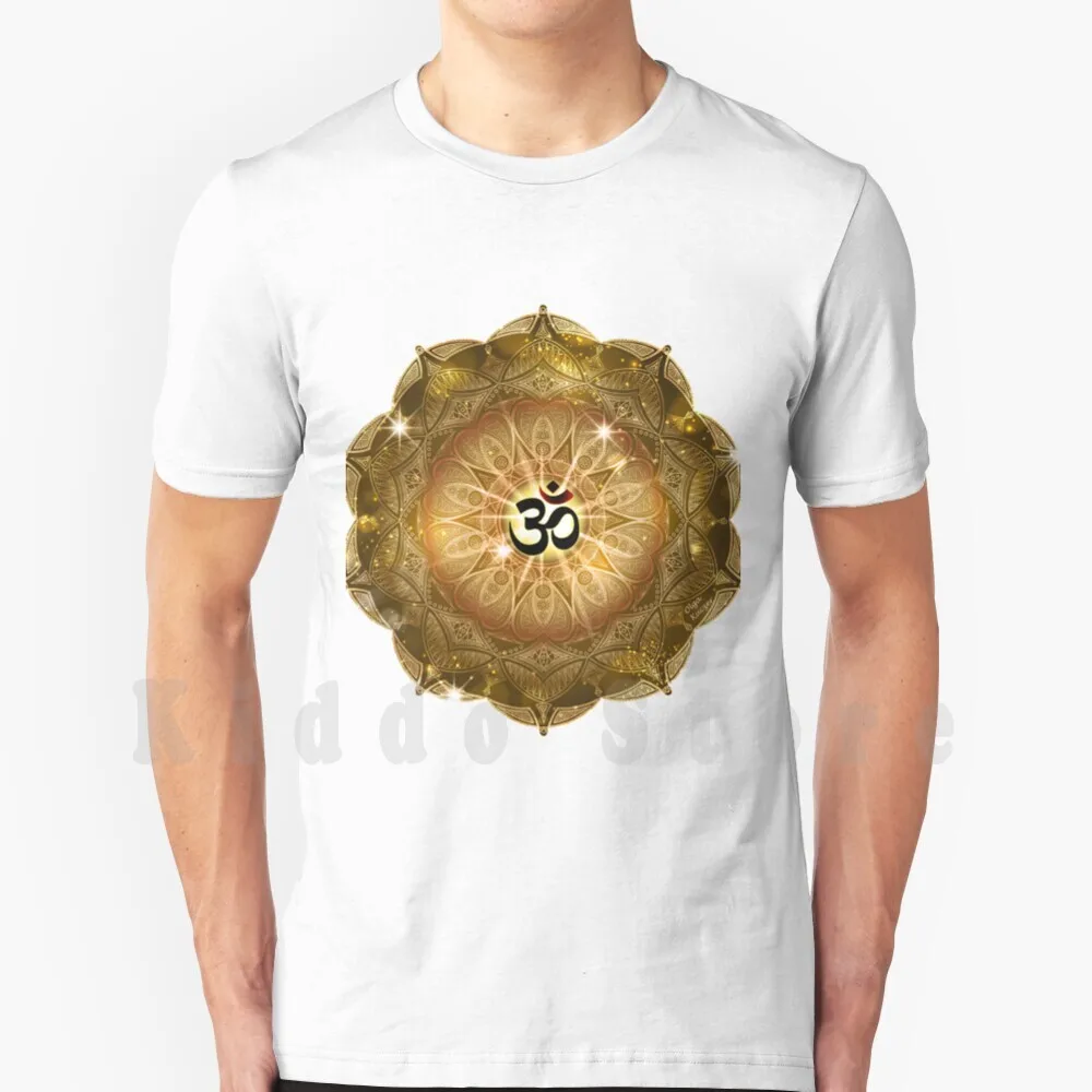 

Мужская хлопковая футболка с принтом «Golden Sound Of Om»