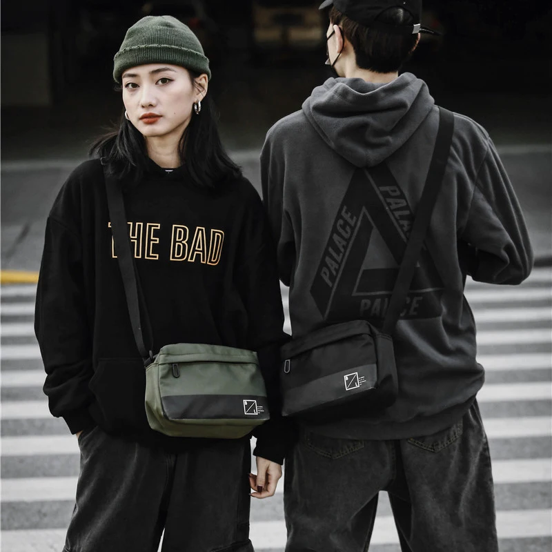 

Japanese and Korea Casual Nylon Bag Crossbody Bag Fanny Pack Unisex Sports Chest Packs Hip Hop Travel Pouch Bag Waist Pack