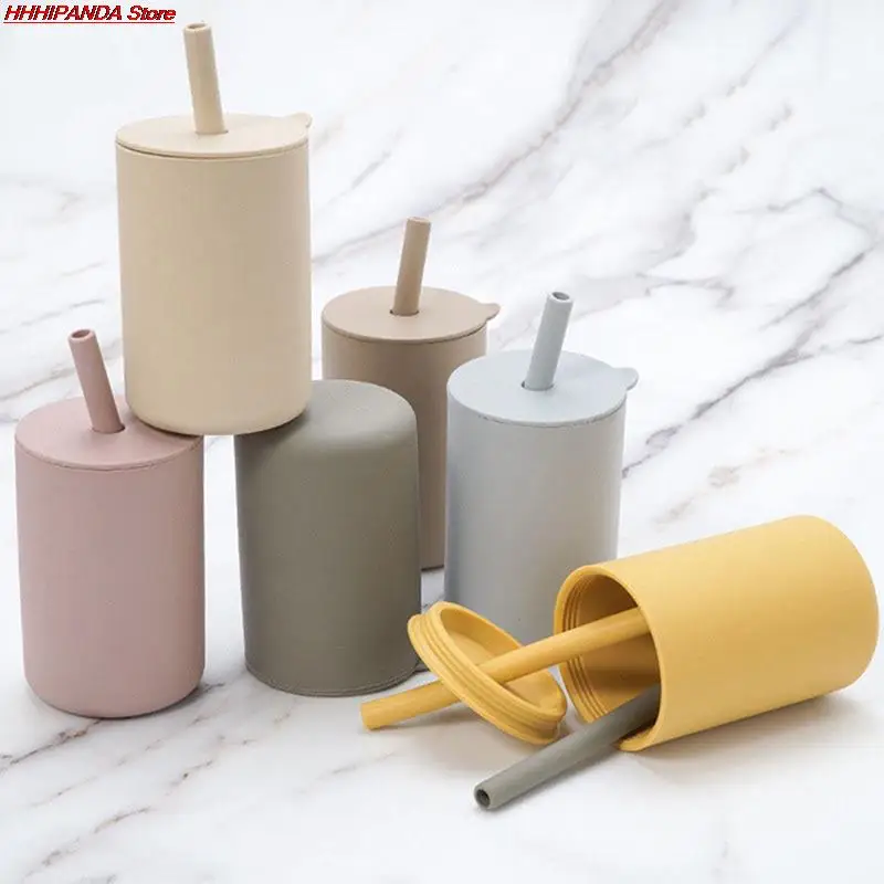 

Baby Feeding Straw Cup Baby Learning Feeding Cup Silicone Toddler Water Bottle Tableware BPA Free