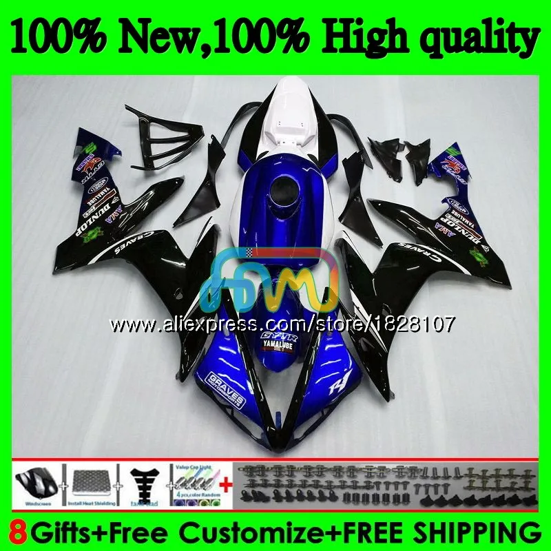 

Body For YAMAHA YZF R 1 1000 CC YZF-1000 YZFR1 04 05 06 Blue black 54BS.11 YZF1000 1000CC YZF R1 YZF-R1 2004 2005 2006 Fairing