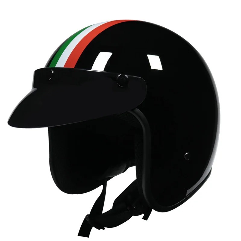 

Motorcycle Helmet Jet Vintage Open Face Helmet Retro 3/4 Half Helmet Casco Moto Capacete Motoqueiro 2021 Jet Pilot Men Women