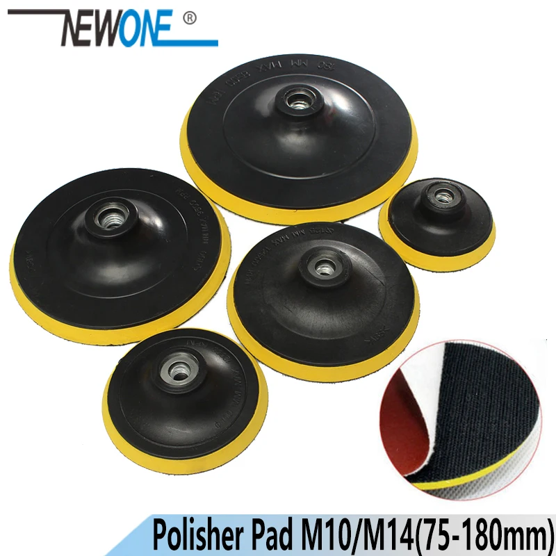 

M14 M10 Polishing Pad Buffing Plate Disc Adhesive Backed Hooks 75mm~180mm for Car