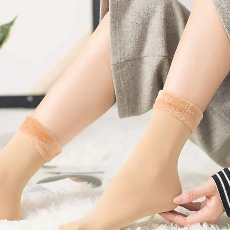 Женские бархатные толстые теплые носки зимние до щиколотки | Женская одежда