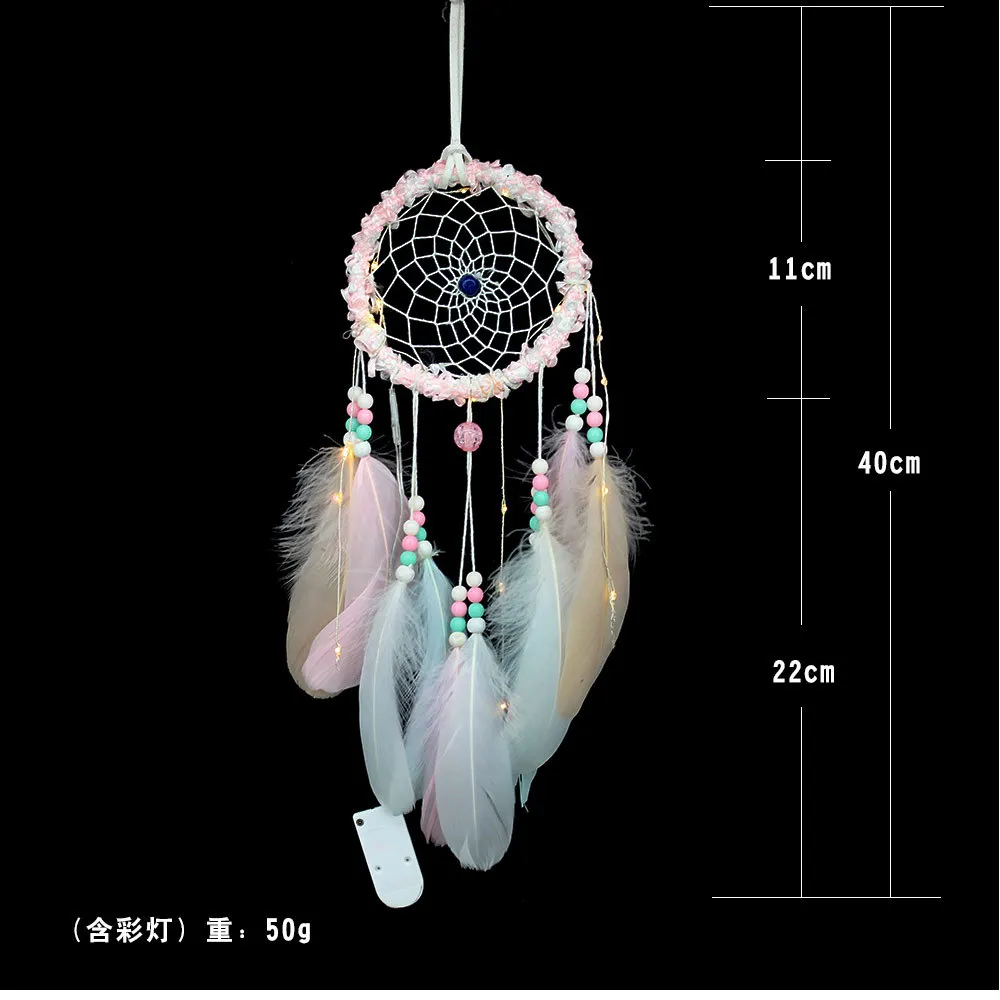 Creative feather crafts capture dream net sky clouds hanging original flowers and cloud lanterns wind chimes room decoration | Дом и сад