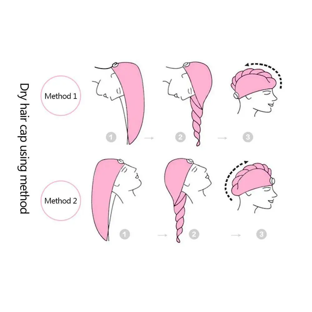 Быстросохнущее полотенце для волос женское магическое из микрофибры полосатая