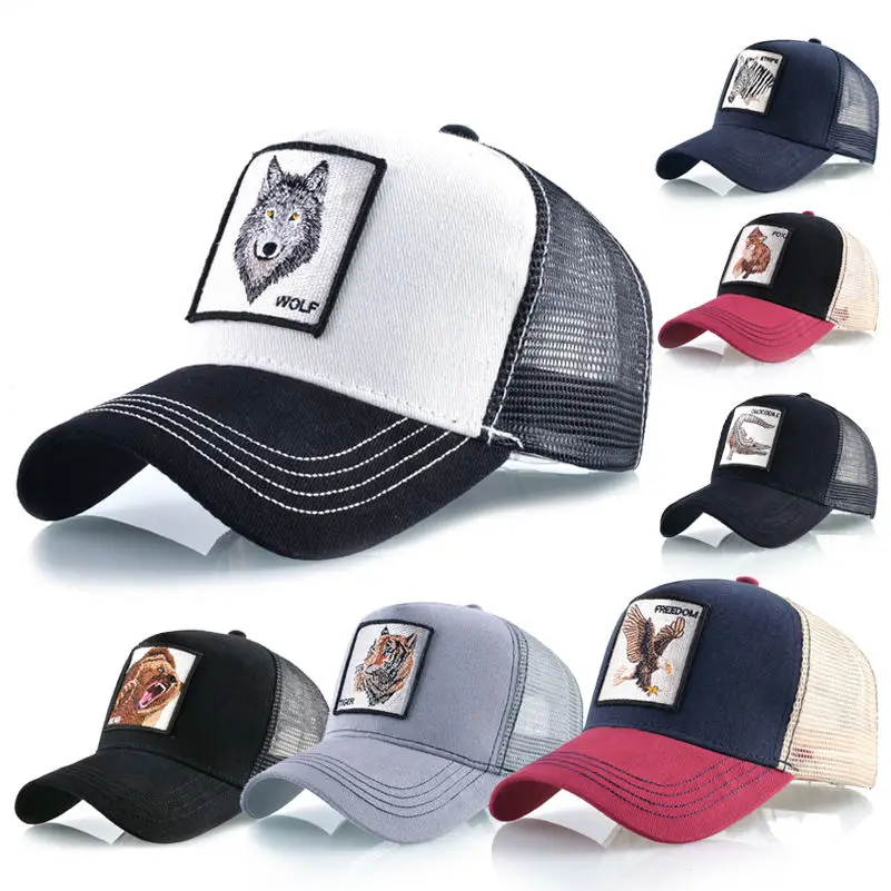 

Fashion Animals Embroidery Men Baseball Caps Snapback Hip Hop Women Hat Summer Breathable Mesh Sun Gorras Streetwear Bone Unisex