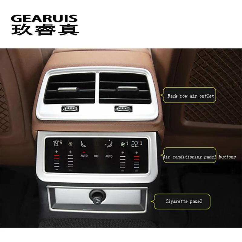 Автомобильный Стайлинг из углеродного волокна задний ряд кондиционера панель