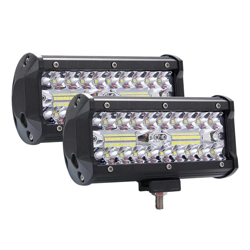 

2 pcs 7 inch LED Light Bar 3 Rows 400W 12V 24V 6000k Work Light Combo Beam for Driving Offroad Boat Car Tractor Truck 4x4 SUV