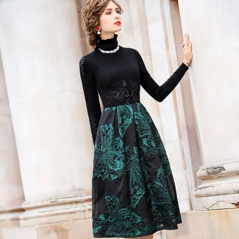 Новинка 2019 превосходное качество милые вечерние платья с цветами длинные рукава