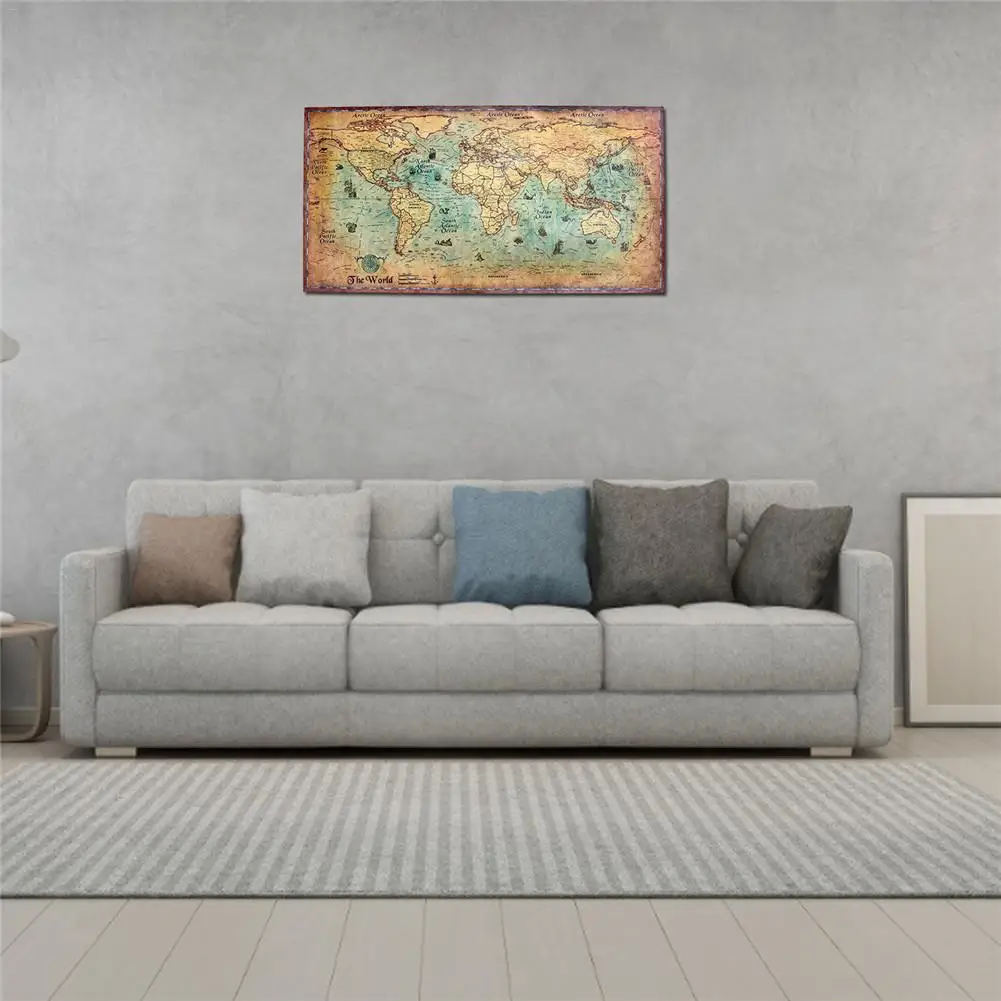 Винтажная морская иллюстрация Морской Карта мира ретро старое искусство