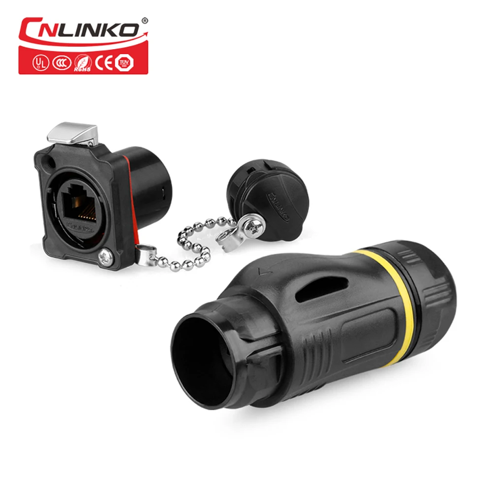 CNLinko IP67 8-контактный промышленный пластиковый наружный RJ45 водонепроницаемый