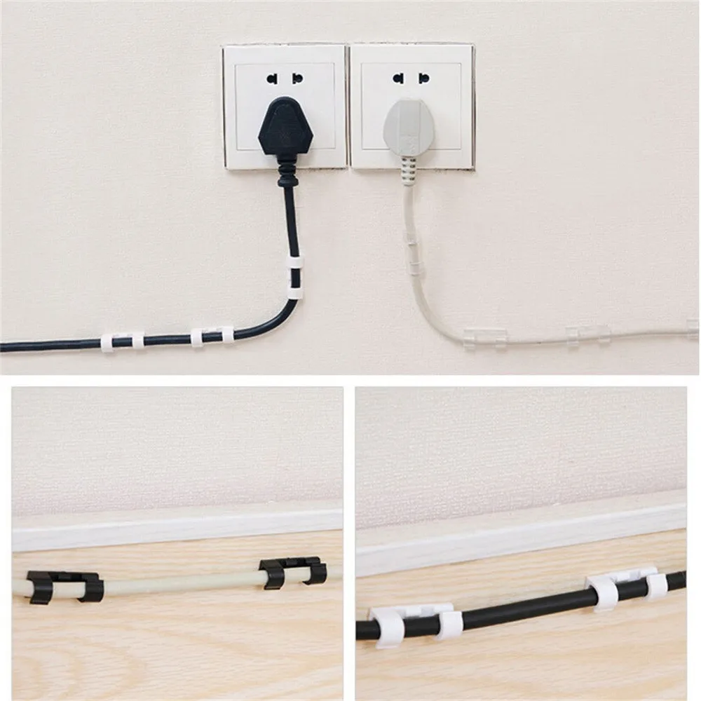20 шт. кабель капля клип стол аккуратный Органайзер провод шнур свинец USB зарядное