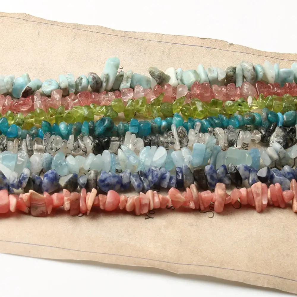 Бусины из камня и гравия 5-8 мм