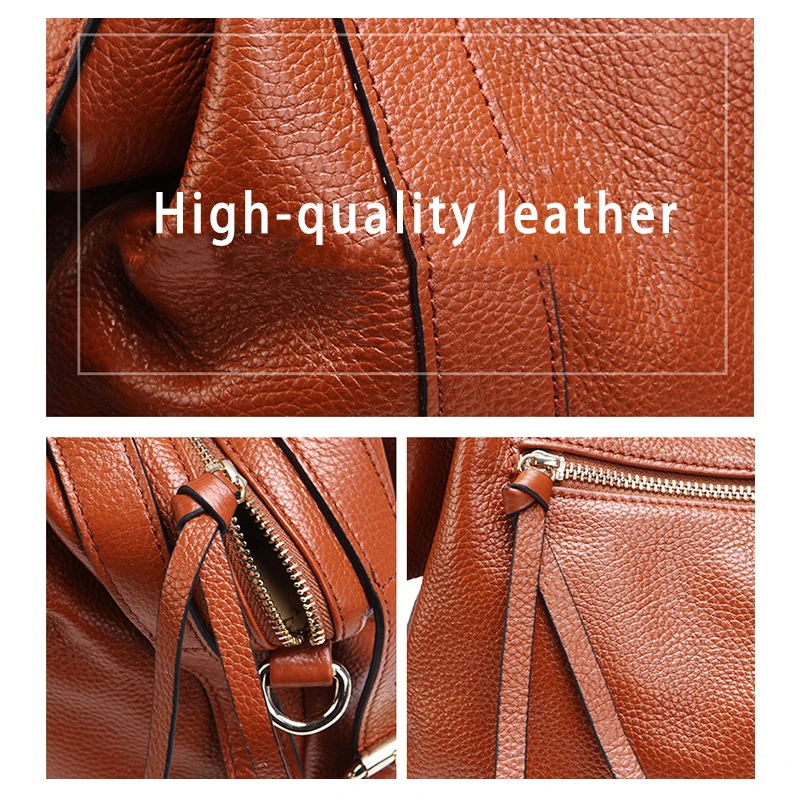 

Women'S Bags 2020 Autumn Winter New Leather High Capacity Women'S Layer Cowhide Noble Bag Ladies Single Shoulder Messenger Bag