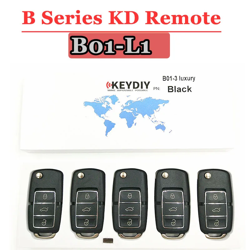 Пульт дистанционного управления KEYDIY KD B01 L1 с 3 кнопками пульт серии B черного цвета