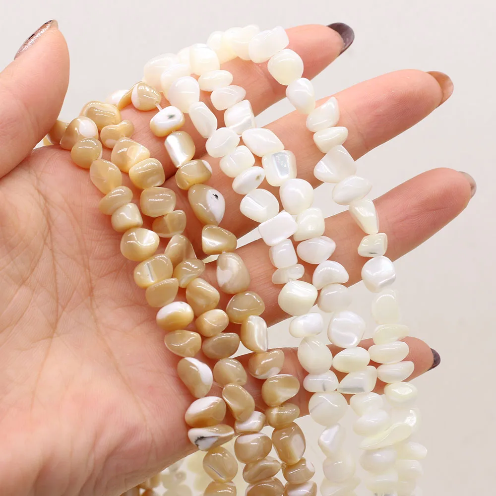 

100% Natural Freshwater Shell Fragment Beads Irregular Faceted Scattered Beads for DIY Necklace Bracelet Making Jewelry 6-8mm