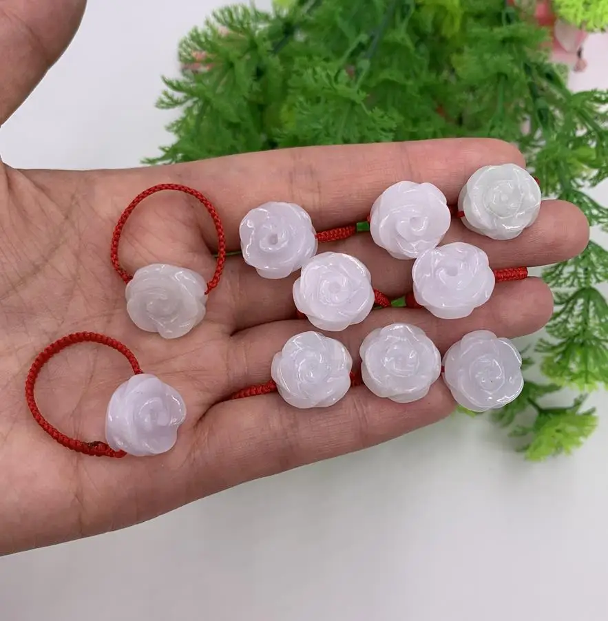 5 шт. натуральный изумруд жадеит розовое кольцо аксессуары сделай сам браслет